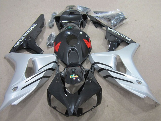 Descuento Carenado Moto Honda CBR1000RR 2006-2007 - Plata Negro Brillante