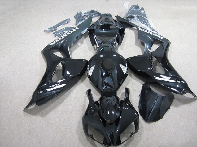 Descuento Carenados Moto Honda CBR1000RR 2006-2007 - Negro Brillante Blanco Calcomanías