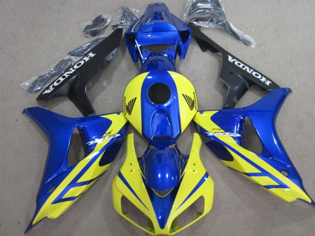 Descuento Carenados Moto Honda CBR1000RR 2006-2007 - Azul Amarillo Negro Brillante