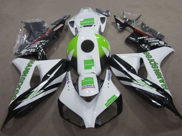 Descuento Carenados Moto Honda CBR1000RR 2006-2007 - Blanco Verde Negro Brillante Hannspree