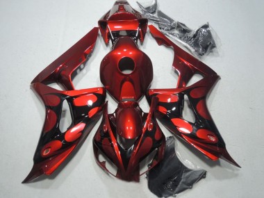 Descuento Carenados Moto Honda CBR1000RR 2006-2007 - Rojo Negro Brillante Llama