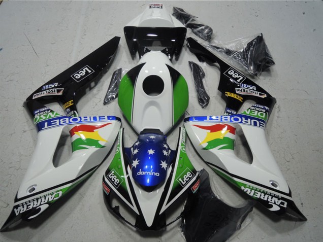 Descuento Carenados Moto Honda CBR1000RR 2006-2007 - Blanco Verde Rojo Amarillo Azul Negro Brillante Carrera EuroBet Lee