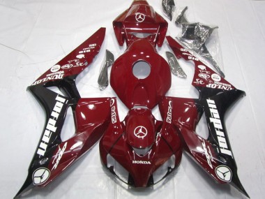 Descuento Carenados Moto Honda CBR1000RR 2006-2007 - Rojo Granate Negro Brillante Blanco Jordan
