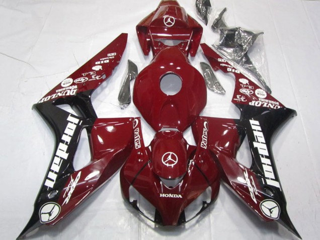 Descuento Carenados Moto Honda CBR1000RR 2006-2007 - Rojo Granate Negro Brillante Blanco Jordan