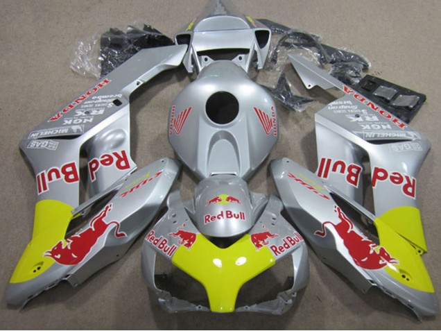 Descuento Carenados Moto Honda CBR1000RR 2004-2005 - Plata Amarillo Rojo Bull