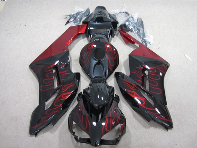 Descuento Carenado Moto Honda CBR1000RR 2004-2005 - Negro Brillante Rojo Llama