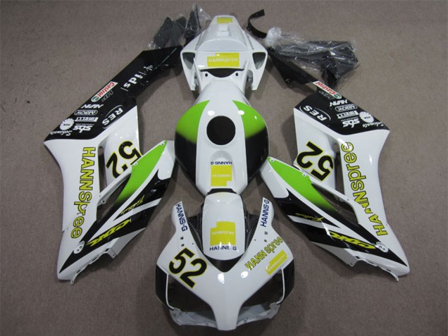 Descuento Carenados Moto Honda CBR1000RR 2004-2005 - Blanco Amarillo Verde Negro Brillante Hannspree 52