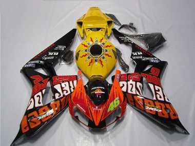 Descuento Carenado Moto Honda CBR1000RR 2004-2005 - Amarillo Naranja Negro Brillante Repsol Rossi 46