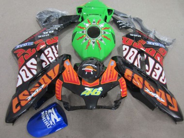 Descuento Carenados Moto Honda CBR1000RR 2004-2005 - Naranja Verde Rossi Negro Brillante Repsol Rossi 46