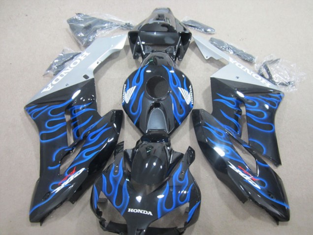 Descuento Carenados Moto Honda CBR1000RR 2004-2005 - Negro Brillante Azul Llama