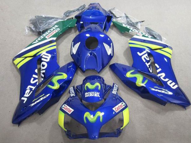 Descuento Carenados Moto Honda CBR1000RR 2004-2005 - Azul Verde Amarillo MoviStar Castrol