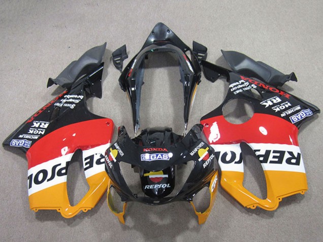 Descuento Carenados Moto Honda CBR600 F4 1999-2000 - Naranja Blanco Rojo Negro Brillante Repsol