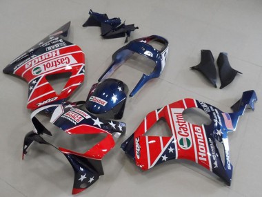 Descuento Carenados Moto Honda CBR900RR 954 2002-2003 - Azul Rojo Cycle World Castrol