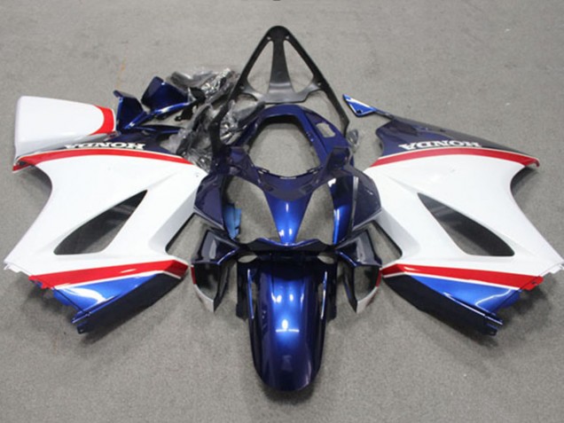 Descuento Carenado Moto Honda VFR 800 2002-2013 - Blanco Azul Rojo