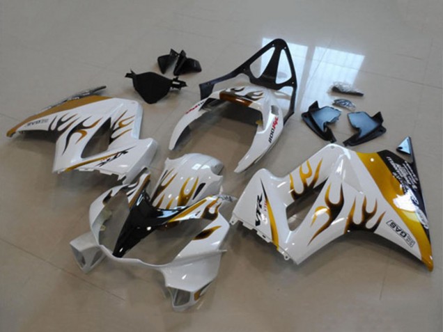 Descuento Carenado Moto Honda VFR 800 2002-2013 - Blanco Oro Llama