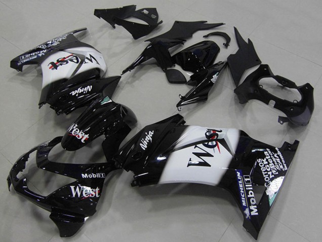 Descuento Carenados Moto Kawasaki ZX250R 2008-2012 - Negro Brillante Blanco West