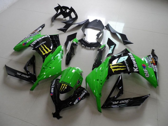 Descuento Carenados Moto Kawasaki ZX300R 2013-2018 - Verde Negro Brillante Amarillo Elf Touch4 Monstruo