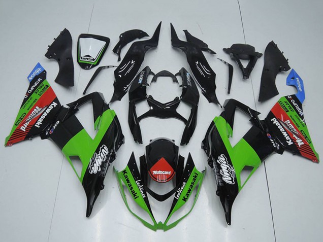 Descuento Carenados Moto Kawasaki ZX6R 2013-2018 - Negro Brillante Verde Rojo Azul Motocard
