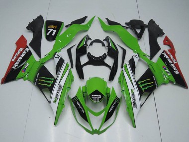 Descuento Carenados Moto Kawasaki ZX6R 2013-2018 - Verde Blanco Negro Rojo Monstruo