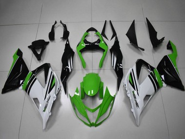 Descuento Carenados Moto Kawasaki ZX6R 2013-2018 - Verde Blanco Negro Raya
