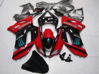 Descuento Carenados Moto Kawasaki ZX6R 2007-2008 - Rojo Negro Monstruo
