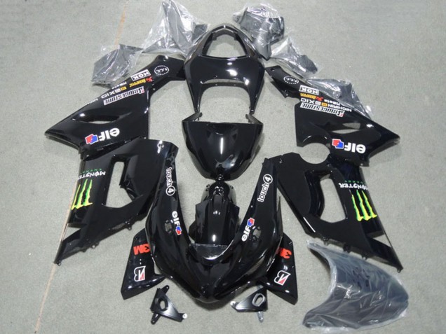 Descuento Carenados Moto Kawasaki ZX6R 2005-2006 - Negro Brillante Verde Monstruo