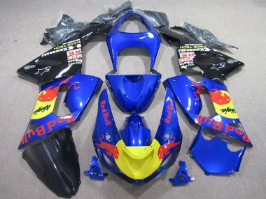 Descuento Carenados Moto Kawasaki ZX6R 2005-2006 - Azul Amarillo Negro Rojo Bull
