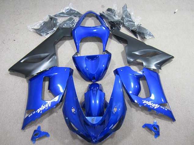 Descuento Carenado Moto Kawasaki ZX6R 2005-2006 - Azul Negro Mate