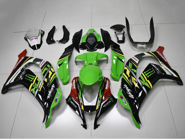 Descuento Carenados Moto Kawasaki ZX10R 2016-2020 - Verde Amarillo Rojo Blanco Negro Monstruo