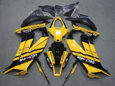 Descuento Carenados Moto Kawasaki ZX10R 2011-2015 - Amarillo Negro Brillante Delt Fin
