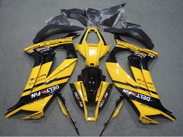 Descuento Carenados Moto Kawasaki ZX10R 2011-2015 - Amarillo Negro Brillante Delt Fin
