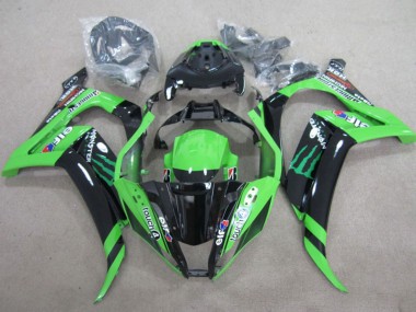 Descuento Carenados Moto Kawasaki ZX10R 2011-2015 - Verde Negro Brillante Verde Elf Touch4 Monstruo