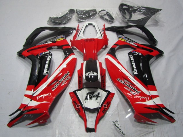 Descuento Carenados Moto Kawasaki ZX10R 2011-2015 - Blanco Rojo Negro Pedercini