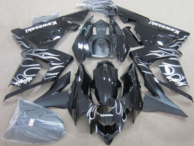 Descuento Carenados Moto Kawasaki ZX10R 2004-2005 - Negro Blanco Llama