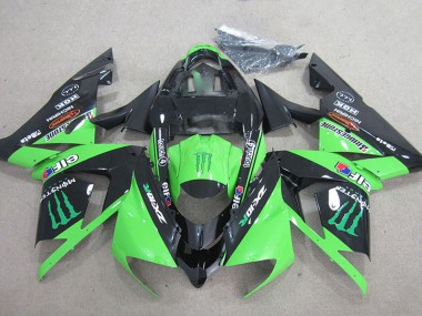 Descuento Carenados Moto Kawasaki ZX10R 2004-2005 - Negro Verde Monstruo