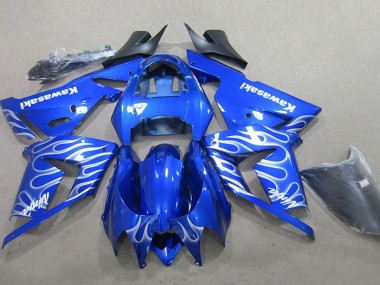 Descuento Carenado Moto Kawasaki ZX10R 2004-2005 - Azul Blanco Llama