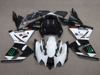 Descuento Carenados Moto Kawasaki ZX10R 2004-2005 - Negro Blanco Monstruo