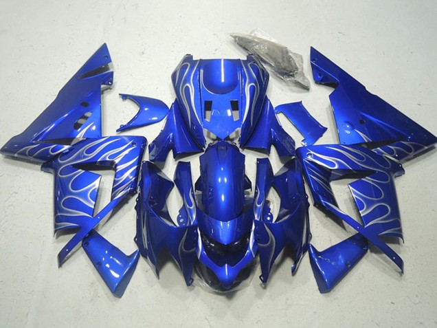 Descuento Carenados Moto Kawasaki ZX10R 2004-2005 - Azul Blanco Llama
