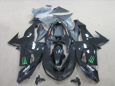 Descuento Carenados Moto Kawasaki ZX10R 2006-2007 - Negro Brillante Verde Monstruo