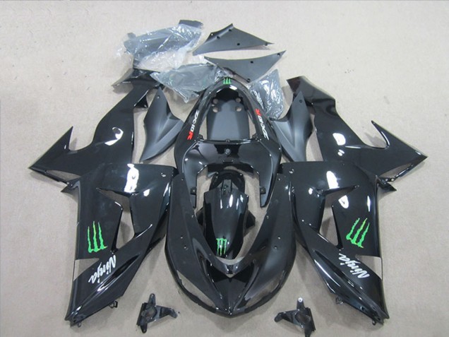 Descuento Carenados Moto Kawasaki ZX10R 2006-2007 - Negro Brillante Verde Monstruo