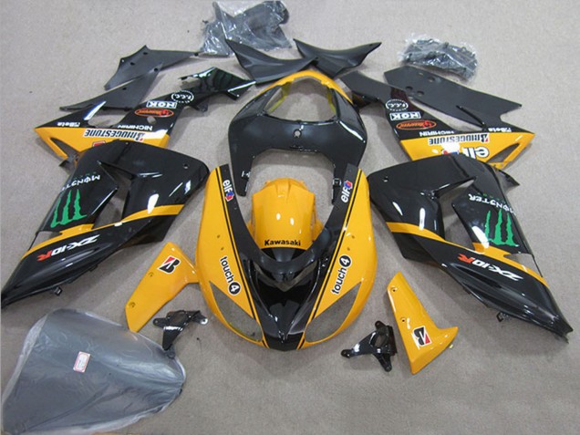 Descuento Carenados Moto Kawasaki ZX10R 2006-2007 - Negro Brillante Amarillo Verde Touch4 Monstruo