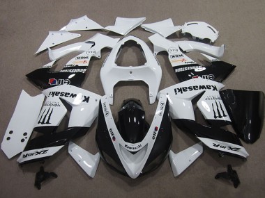 Descuento Carenados Moto Kawasaki ZX10R 2006-2007 - Blanco Negro Brillante Elf Touch4 Monstruo Energy