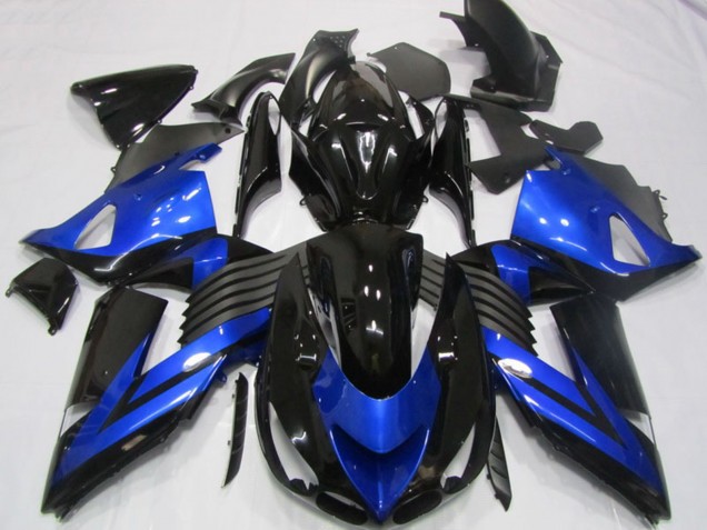 Descuento Carenados Moto Kawasaki ZX14R ZZR1400 2006-2011 - Azul Negro Brillante