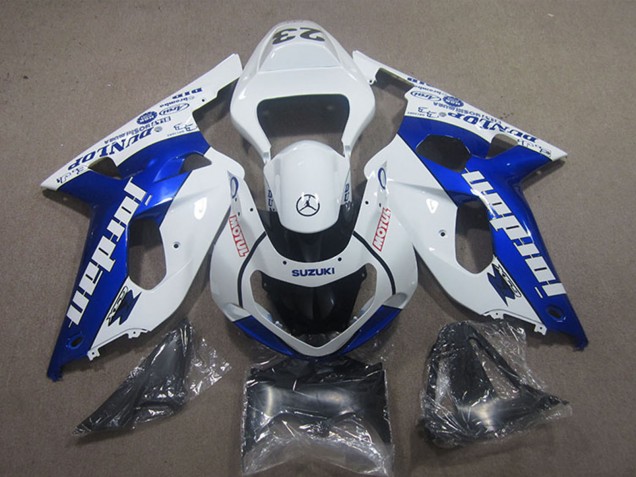 Descuento Carenados Moto Suzuki GSXR 600 2001-2003 - Blanco Azul Jordan Motul