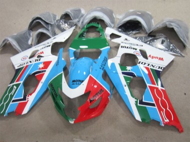 Descuento Carenados Moto Suzuki GSXR 600 2001-2003 - Blanco Azul Verde Rojo Motul