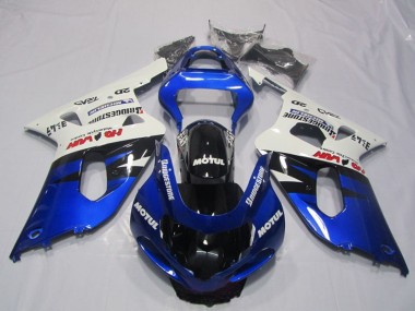 Descuento Carenados Moto Suzuki GSXR 600 2001-2003 - Blanco Azul Negro Brillante Motul