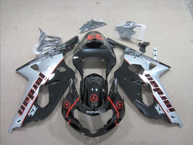 Descuento Carenados Moto Suzuki GSXR 600 2001-2003 - Plata Negro Brillante Rojo Jordan 23