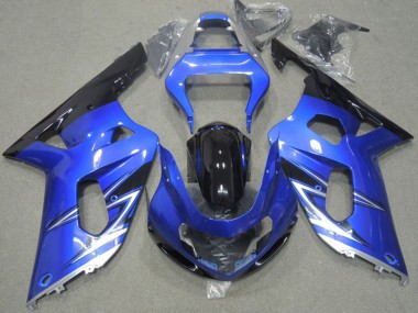Descuento Carenados Moto Suzuki GSXR 600 2001-2003 - Azul Blanco Negro Brillante