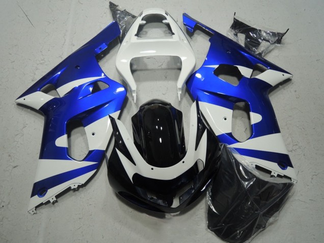 Descuento Carenados Moto Suzuki GSXR 600 2001-2003 - Blanco Azul Negro Brillante