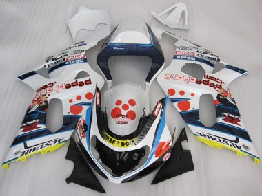 Descuento Carenados Moto Suzuki GSXR 600 2001-2003 - Blanco Azul Rojo Amarillo Negro Dark Dog